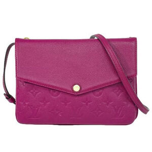 Louis Vuitton LV Twice Monogram Empreinte Leather Pochette Shoulder Bag Pink